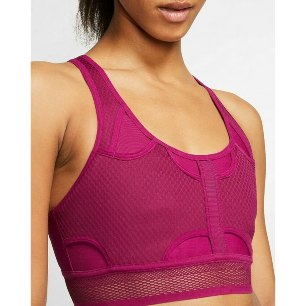 NWOT! NIKE Women’s SWOOSH ULTRA BREATHE MEDIUM SUPPORT SPORTS MESH BRA FUCHSIA - Picture 8 of 12